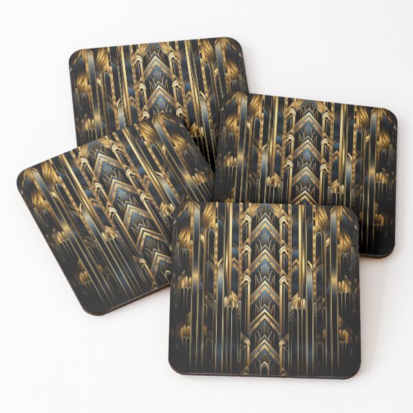 Item preview, Pattern in art deco style. Dark blue background designed and sold by Ekalininart.