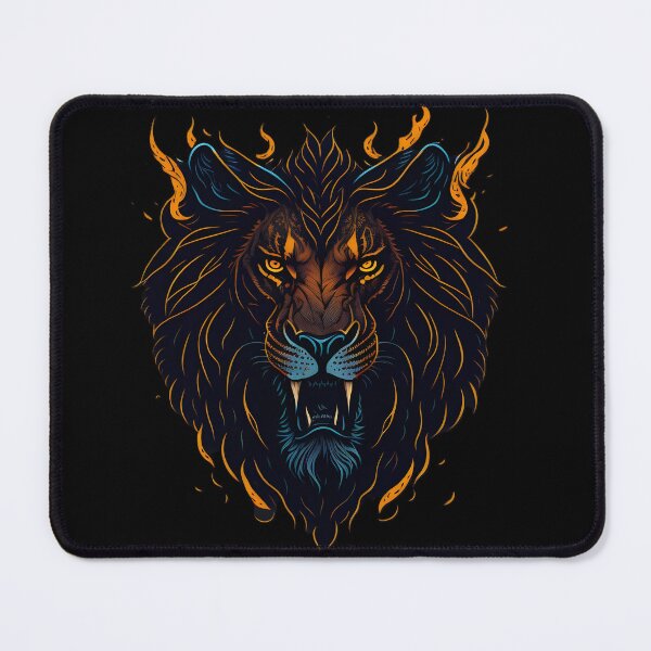 Item preview, Tribal Fury: Roaring Lion with Fiery Mane designed and sold by Julius-CodeArt.