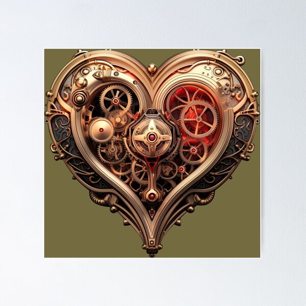 Item preview, Vintage Steampunk heart art love designed and sold by fansyartdesign.