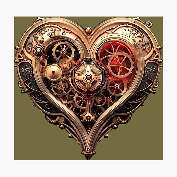Item preview, Vintage Steampunk heart art love designed and sold by fansyartdesign.