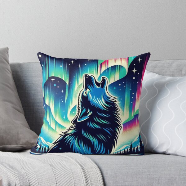 Item preview, "Aurora Howl - Wolf in Northern Lights" designed and sold by ChromaticBlend.