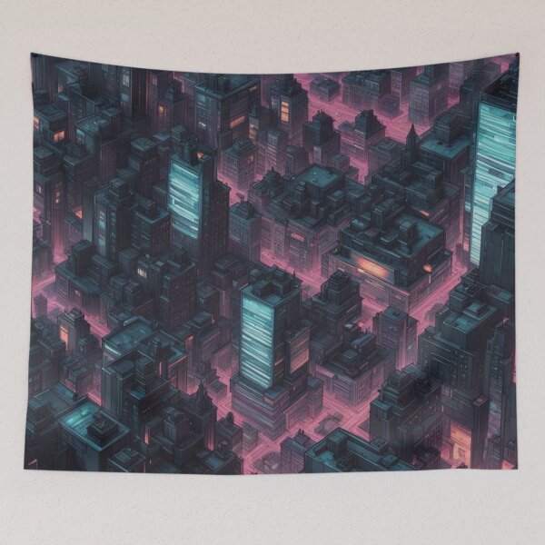 Item preview, Cyberpunk City, Abstract Digital Art designed and sold by Burn-Ego.