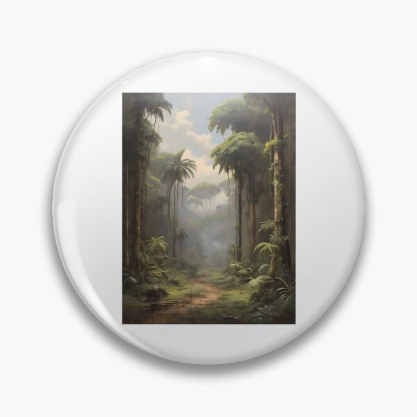 Artikelvorschau, Ein subtropischer Regenwald mit schönen Bäumen, Vintage Ölgemälde entworfen und verkauft von CreativeSparkzz.