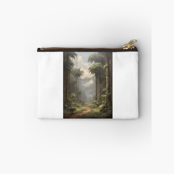 Item preview, A subtropical rainforest with beautiful trees, vintage oil painting designed and sold by CreativeSparkzz.