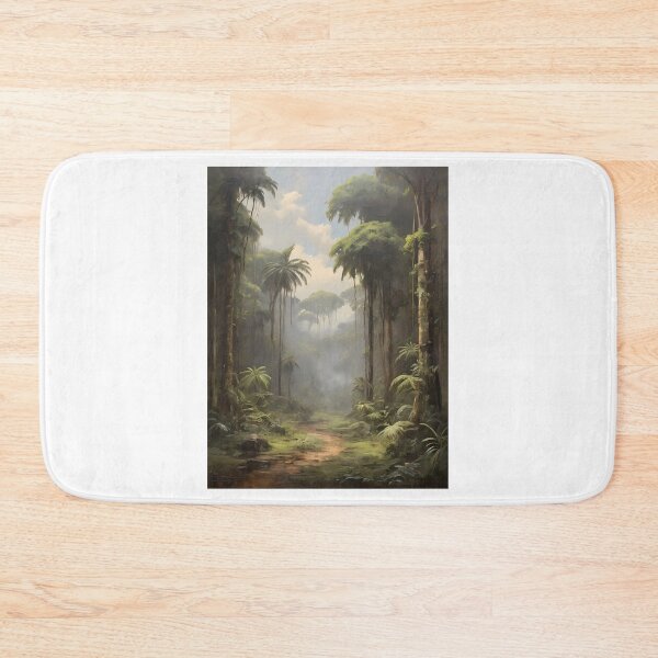 Item preview, A subtropical rainforest with beautiful trees, vintage oil painting designed and sold by CreativeSparkzz.