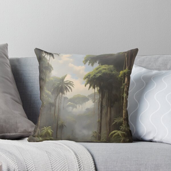 Item preview, A subtropical rainforest with beautiful trees, vintage oil painting designed and sold by CreativeSparkzz.