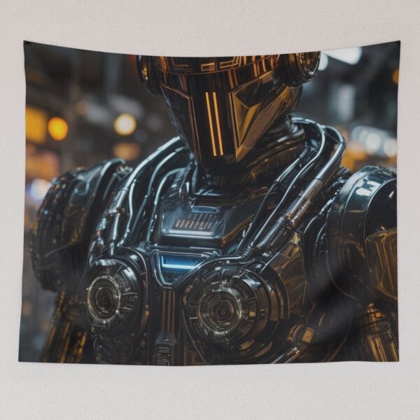 Item preview, Dark mechanic futuristic robot, Portrait designed and sold by mikaws.