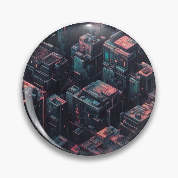 Artikelvorschau, Cyberpunk-Blöcke, Scifi-Muster, digitale Kunst entworfen und verkauft von Burn-Ego.
