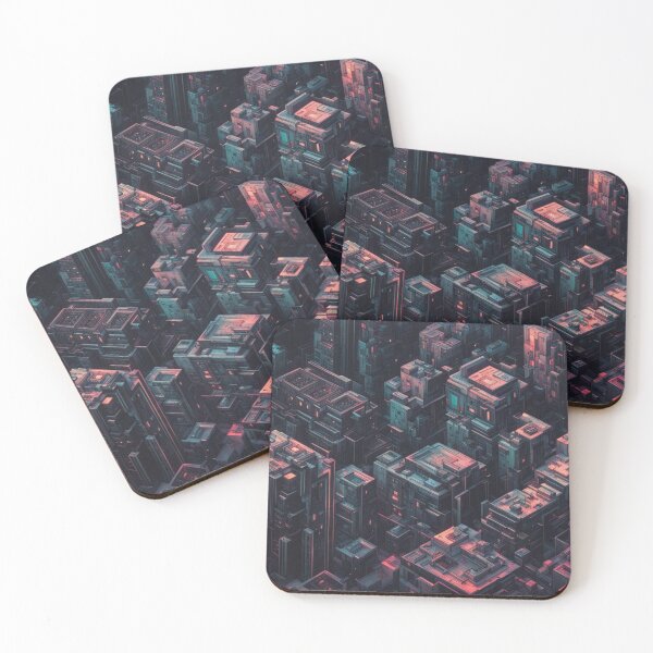 Item preview, Cyberpunk Blocks, Scifi Pattern, Digital Art designed and sold by Burn-Ego.