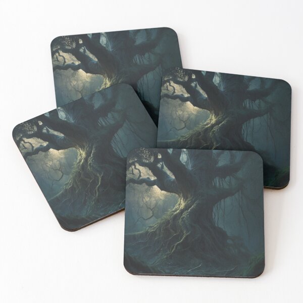 Item preview, dark themed jungle, old powerful tree designed and sold by mikaws.
