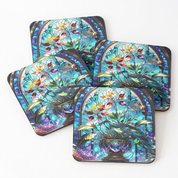 Item preview, Flowers stained glass window designed and sold by LilithsDesires.