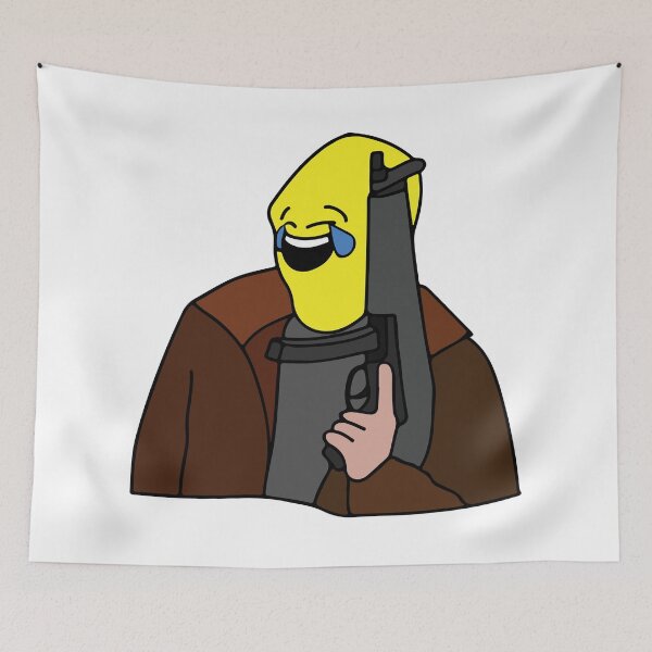 Item preview, Crying Laughing Emoji Mask Guy with Gun designed and sold by gsquiers.