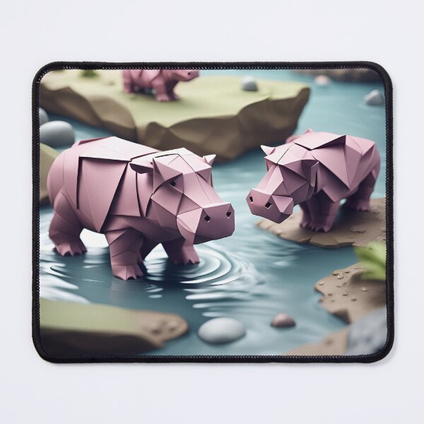 Item preview, Origami Art - Hippo Harmony: River Playtime Delight designed and sold by ArtfulFolds.