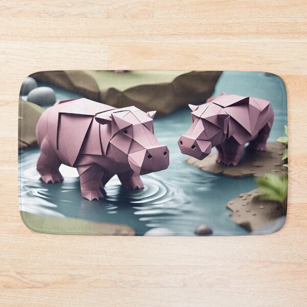 Item preview, Origami Art - Hippo Harmony: River Playtime Delight designed and sold by ArtfulFolds.