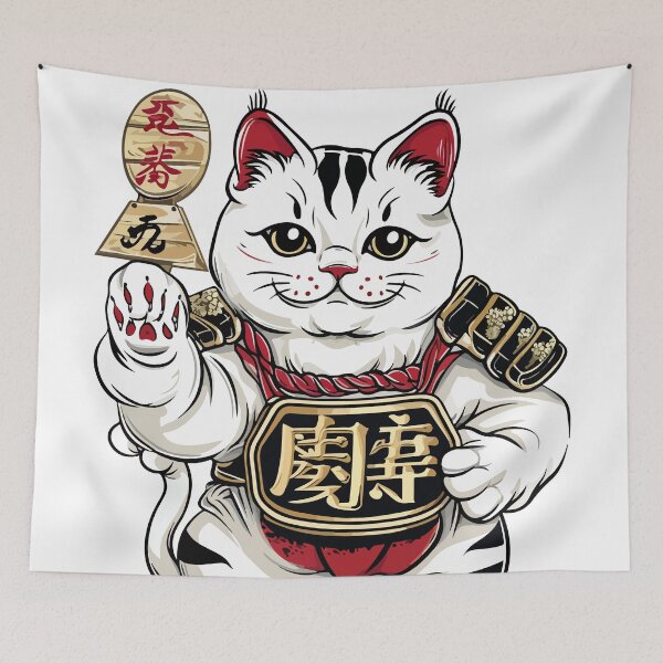 Item preview, Japanese nako cat in golden armor designed and sold by TheRealmWithin.