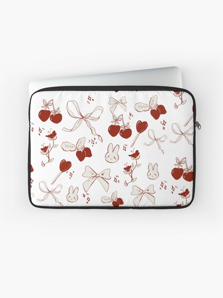 Thumbnail 1 of 2, Laptop Sleeve, Coquette Ribbons, bows and Cherrys Aesthetic  designed and sold by Rojasole.