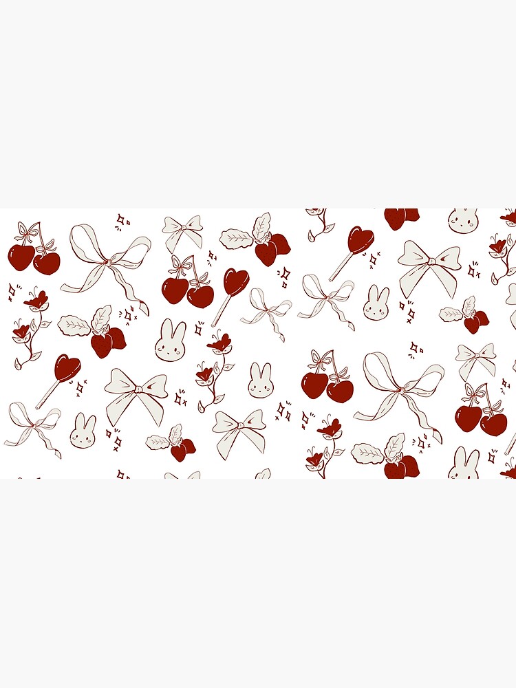 Thumbnail 5 of 5, Mouse Pad, Coquette Ribbons, bows and Cherrys Aesthetic designed and sold by Rojasole.