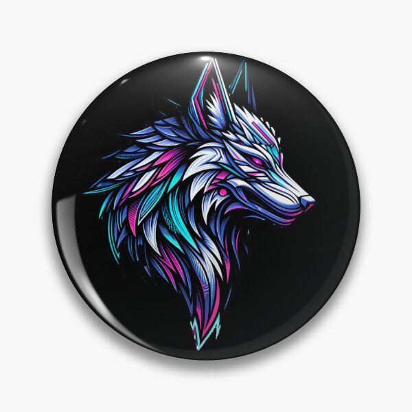 Item preview, "Cyber Wolf - Neon Futuristic Digital Art" designed and sold by ChromaticBlend.