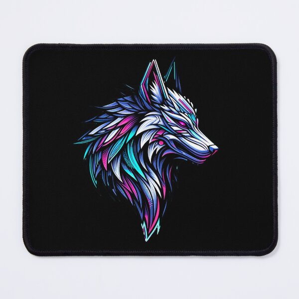 Item preview, "Cyber Wolf - Neon Futuristic Digital Art" designed and sold by ChromaticBlend.