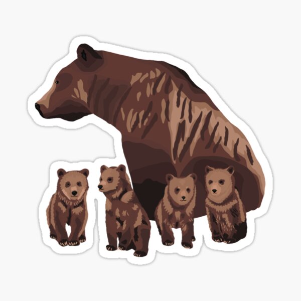 Item preview, Grizzly Bear 399 and her cubs designed and sold by Thenorthmaven.