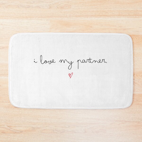 Item preview, 'I Love My Partner' Black Script & Red Heart Design designed and sold by Kristalin Glass.