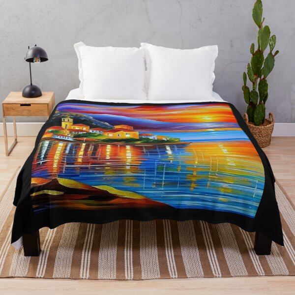 Item preview, Calm Maritime Village: Idyllic Sunset Scene designed and sold by artnftjimmy.