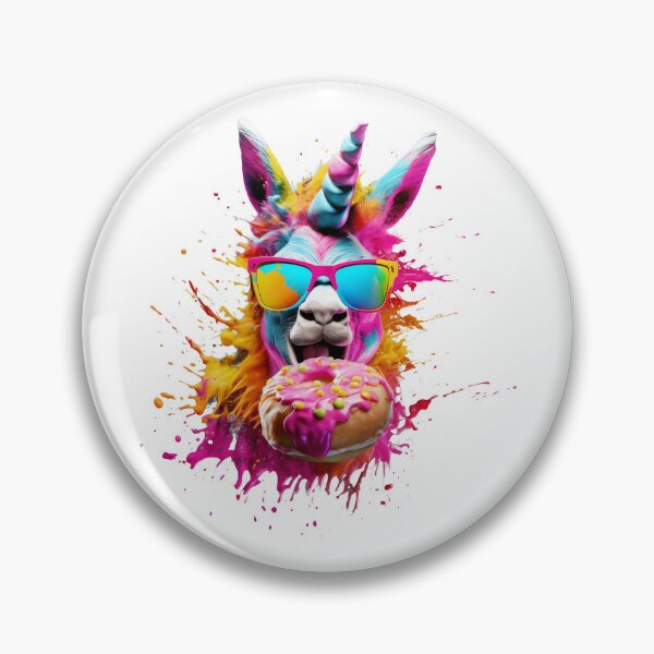 Item preview, Rainbow Llama Unicorn Eating a Donut with Sunglasses designed and sold by TyGuySupply.