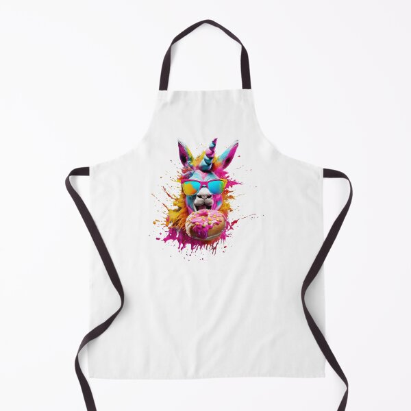 Item preview, Rainbow Llama Unicorn Eating a Donut with Sunglasses designed and sold by TyGuySupply.