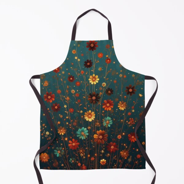 Item preview, Teal Blossom: A Symphony of Orange, Gold, and Teal Wildflowers designed and sold by LyssasMindArt.