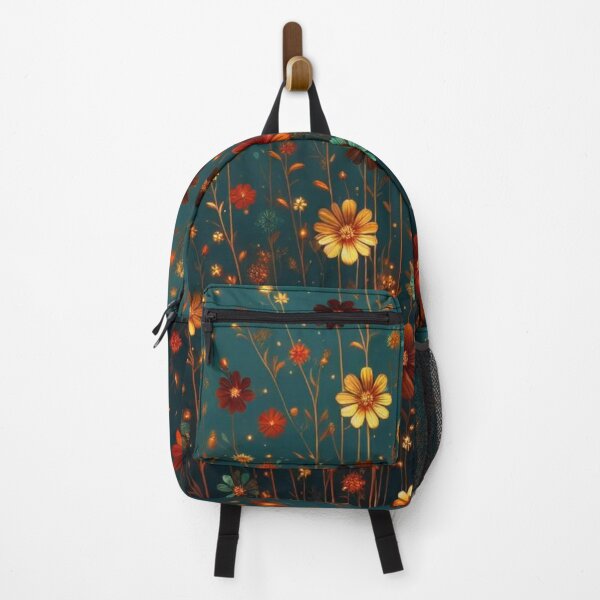 Item preview, Teal Blossom: A Symphony of Orange, Gold, and Teal Wildflowers designed and sold by LyssasMindArt.