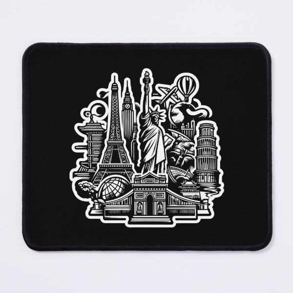 Item preview, Monochromatic Dream: Iconic Landmarks Under Starlit Sky designed and sold by DethLock.