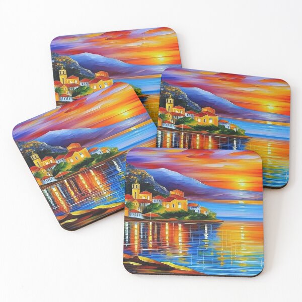 Item preview, Calm Maritime Village: Idyllic Sunset Scene designed and sold by artnftjimmy.