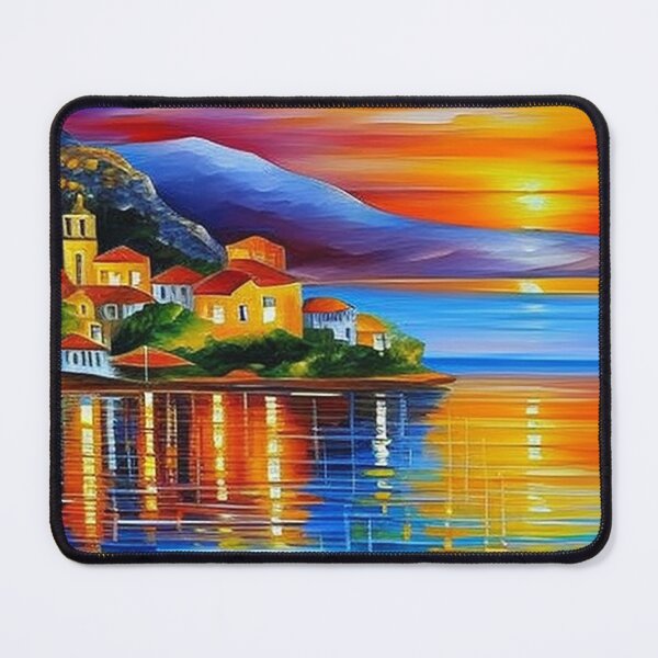 Item preview, Calm Maritime Village: Idyllic Sunset Scene designed and sold by artnftjimmy.