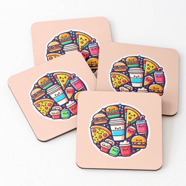 Item preview, Joyful Fast Food Characters Spreading Happiness in Snackville designed and sold by DethLock.