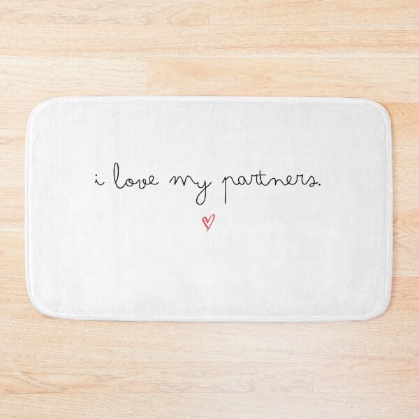 Item preview, 'I Love My Partners' Black Script & Red Heart Design designed and sold by Kristalin Glass.