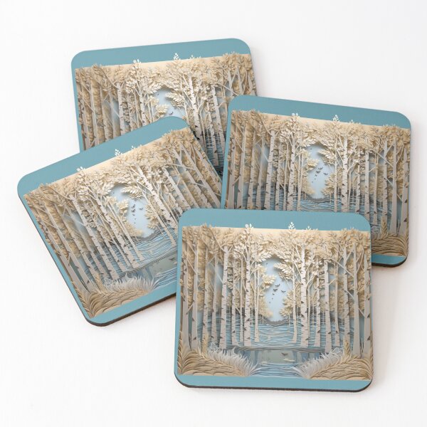 Item preview, Birch Tree Forest Paper Art Style designed and sold by gigibelldesigns.