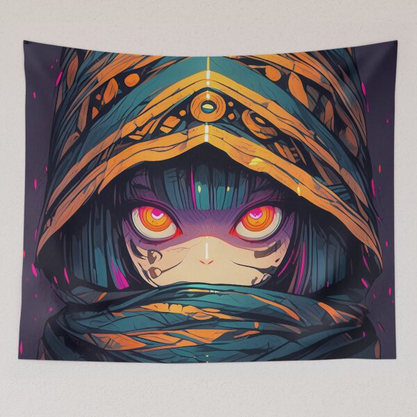 Item preview, Mysterious Hooded Dark Aesthetic Anime Girl designed and sold by bubblegoth.