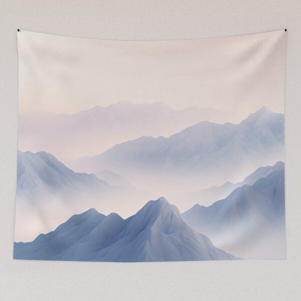 Item preview, Serene Summit: Pastel Peaks and Mist designed and sold by PleasingVisuals.
