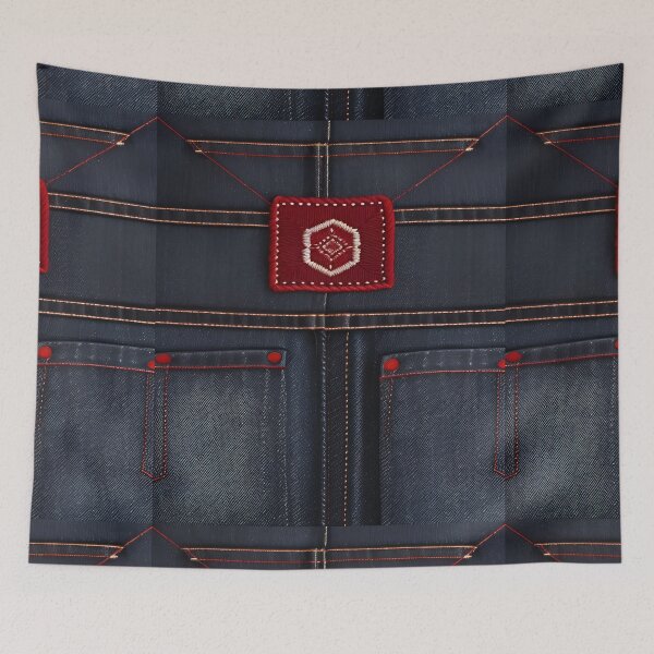 Item preview, Jeans clothes, Red embroidered jeans 3 designed and sold by Kader101.