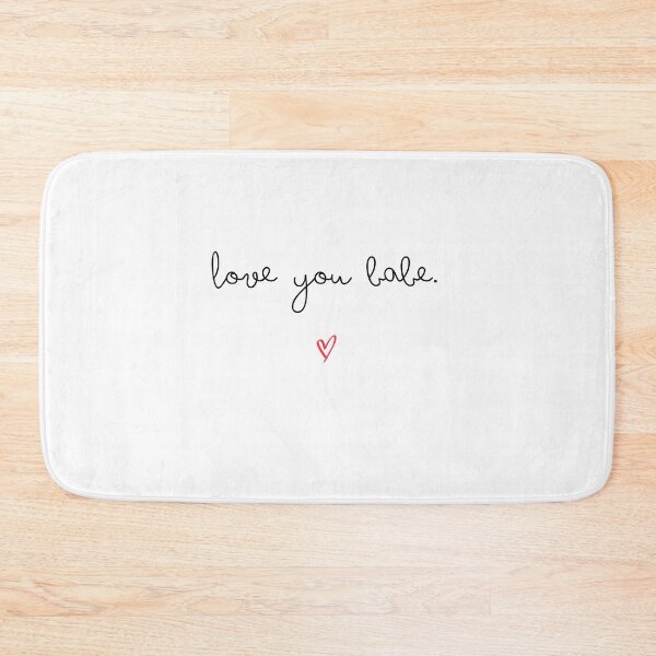 Item preview, 'Love You Babe' Black Script & Red Heart Design designed and sold by Kristalin Glass.