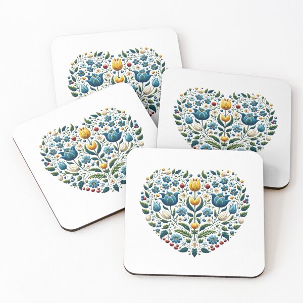 Item preview, Ethnic Flowers Heart Shape - Kashubian Folklore Art - Travel Poland Europe  designed and sold by DesignPoland.