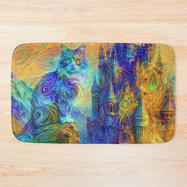 Item preview, Abstract abstraction of castle and cat. DeepDream #3319354115681 designed and sold by blackhalt.