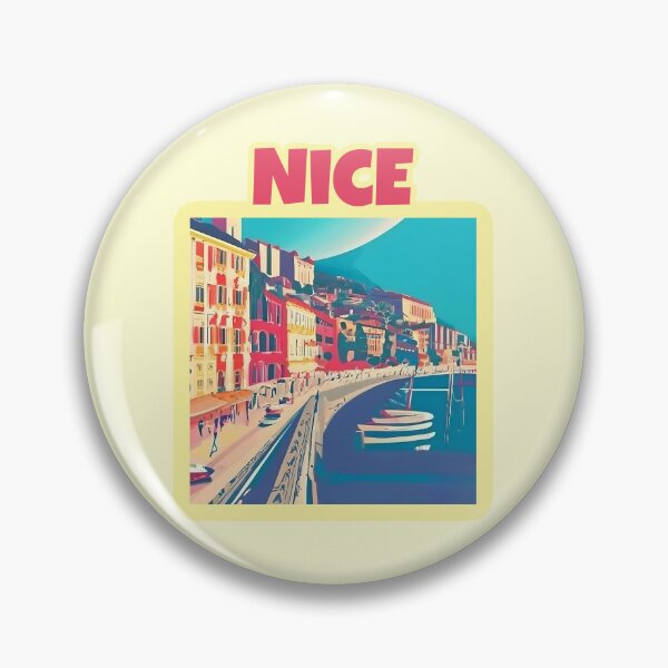 Item preview, Architectural retro vintage landscape painting of Nice, France. The French riviera. designed and sold by Unitepeople.