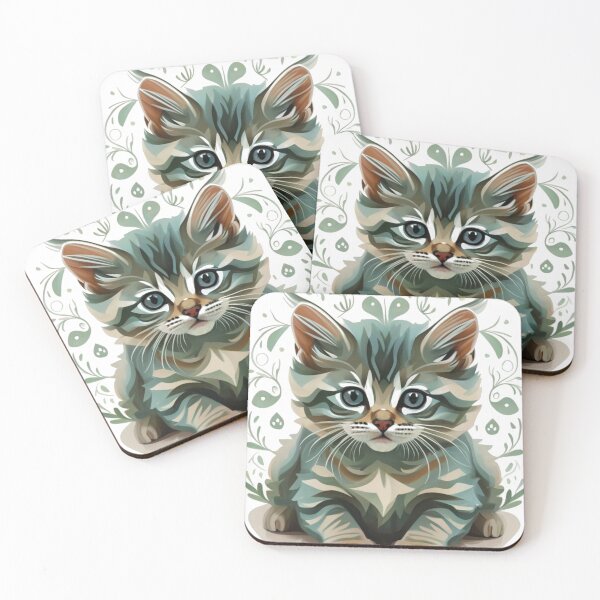 Item preview, Green Kitty, Lovely Kitty, Gift For Cat Lovers designed and sold by DZIERANA.
