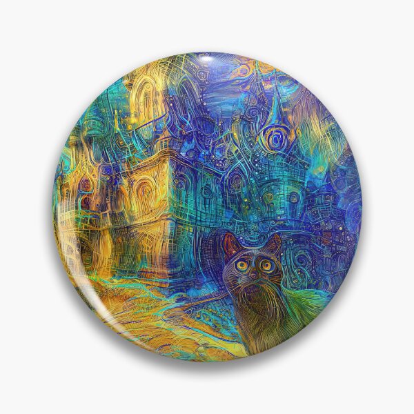 Item preview, Abstract abstraction of castle and cat. DeepDream #4889752080875 designed and sold by blackhalt.