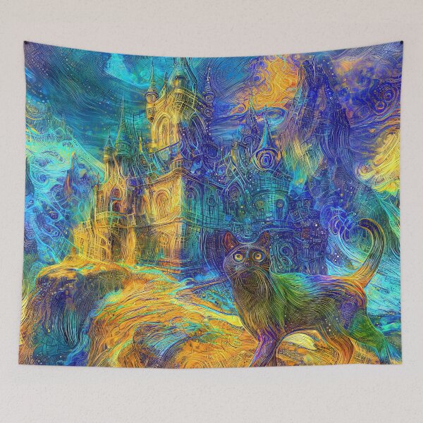 Item preview, Abstract abstraction of castle and cat. DeepDream #4889752080875 designed and sold by blackhalt.