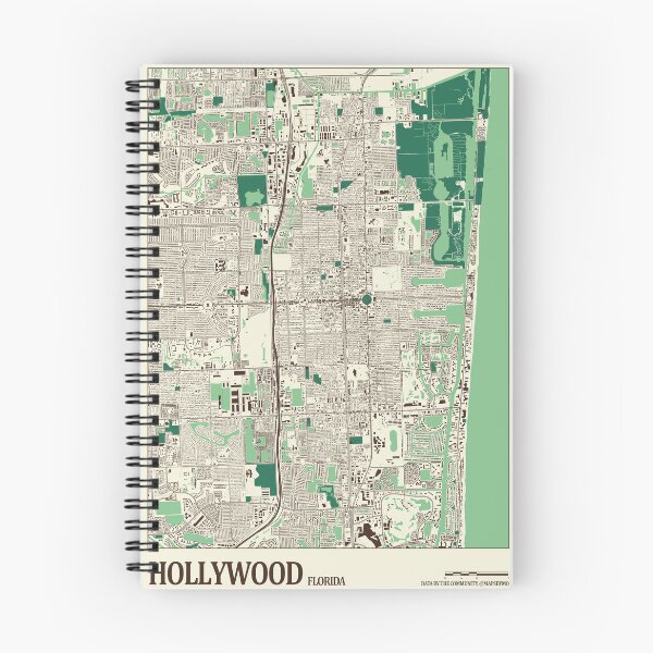 Item preview, Mapa de calles de Hollywood, Florida designed and sold by mapsbymo.