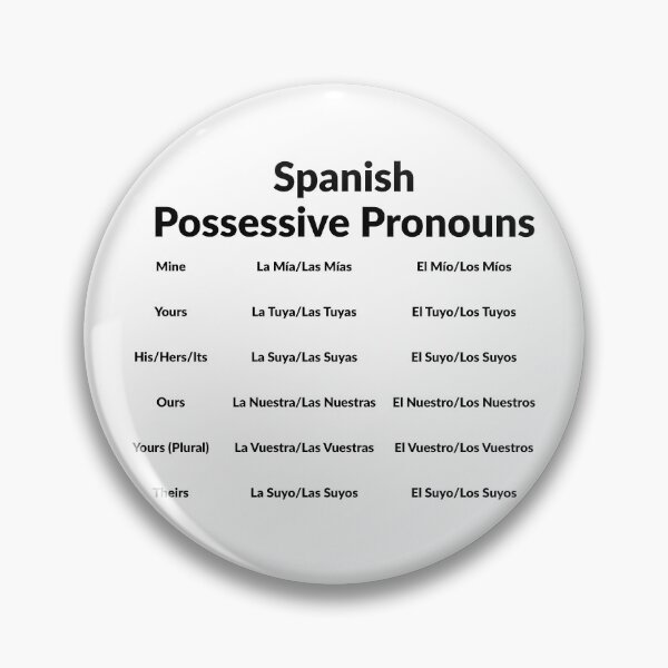 Item preview, Spanish Grammar Class - Possessive Pronouns white designed and sold by Inspirationmotivation.
