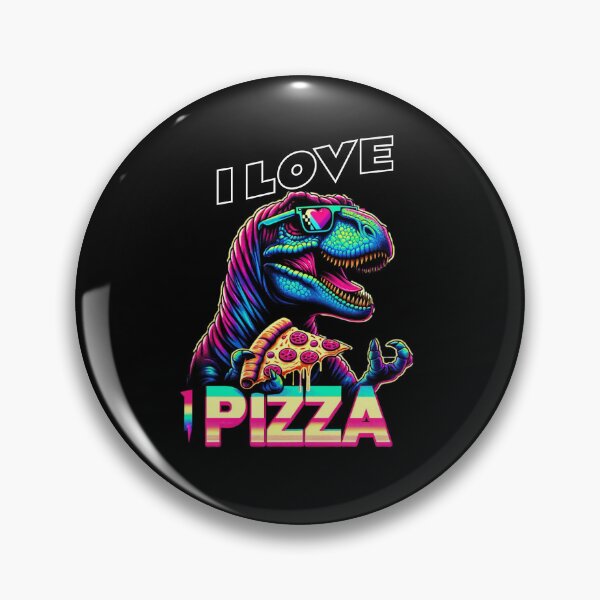 Item preview, Retro Dino Pizzaparty - Fun Neon Dinosaur designed and sold by Munich84.