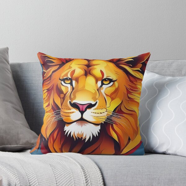 Item preview, Regal Lion: Majestic Mane of Vibrant Hues designed and sold by ArtComixHaven.